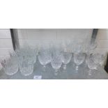 Quantity of crystal drinking glasses to include wine, tumblers, sherry etc, (21)