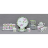 Hutschenreuther Redoute Rose's patterned coffee set, comprising twelve cups, twelve saucers,