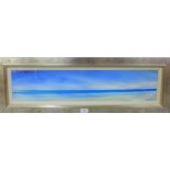 Ronnie Leckie (Scottish School) 'Iona, North Sands' Oil, in a glazed silver giltwood frame, 15 x