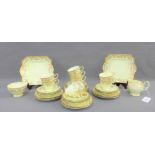 Copeland's Grosvenor china teaset, comprising ten cups, twelve saucers, twelve side plates, two cake