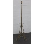 Brass standard lamp, 165cm