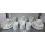 Susie Cooper fine bone china 'White Wedding' patterned six place coffee set