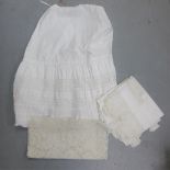 Cotton and linen underskirt, together with some table linen (a lot)