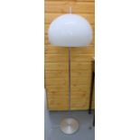 Retro chrome standard lamp and shade, 145cm