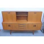 Retro G-plan 1970's Fresco Range highboard / sideboard credenza, 122 x 188cm