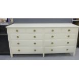 Contemporary Leporello white laminated chest of drawers, 89 x 103cm