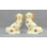 Pair of modern Staffordshire chimney spaniels, 30cm high, (2)