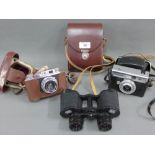 Vintage cameras to include Helena and Agfa and a pair of Zeiss Jenoptem binoculars (3)