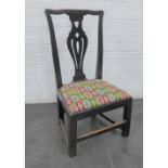 19th century country wood Gossip chair with upholstered slip in seat, 92 x 48cm
