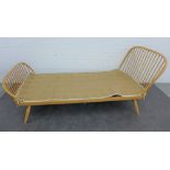 Lucian Ercolani for Ercol vintage beech and light elm single bed frame, 77 x 214 x 91cm