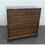 19th century mahogany chest, the moulded rectangular top above two short and three long drawers with