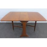 Retro teak drop leaf table, 74 x 137cm