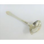 George Jensen, Denmark Sterling silver sauce ladle with hammered bowl, 20cm long