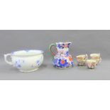 Mixed lot to include a Mason's, Imari jug with serpent handle, a Royal Denmark blue and white