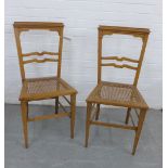 Pair of side chairs with canework seats, (2)