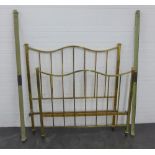 Brass bed ends with side rails, 144 x 138cm