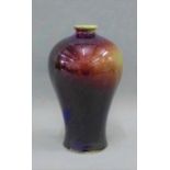 Chinese high shouldered vase with Jun ware style glaze, 19cm high