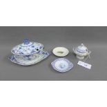 Mixed lot to include Royal Copenhagen blue and white sauce tureen and cover, together with a Fishers