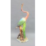 Capodimonte bisque figure of a Flamingo, signed indistinctly to the base, 47cm high