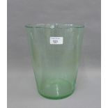 Whitefriars style green bubble glass vase, 26cm high