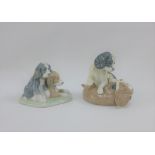 Two Nao porcelain figures of dogs (2)