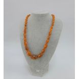 Strand of faux amber beads
