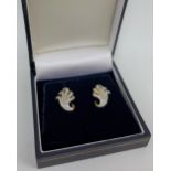 Pair of 9 carat gold leaf shaped earrings