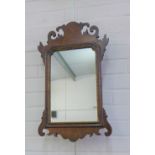 Georgian style mahogany framed wall mirror with a rectangular plate, 55 x 35cm