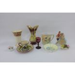 Mixed lot to include Torquay Pottery cup and saucer, Shelley dish, Carlton Ware vase, etc (a lot)