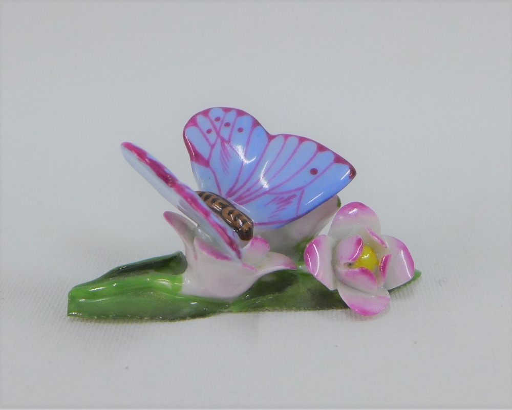 Herend Hungarian porcelain hand painted butterfly, 6cm long