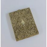 Silver filigree card case, 9 x 6.5cm