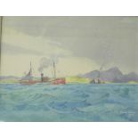 Alastair Dallas Noreen Mary off the Ross of Mull Watercolour, signed and dated 1940, Exhibited in