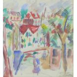 Donald Bain (1904 - 1979) South of France Watercolour, signed in glazed frame, 26 x 28cm