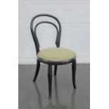 Early 20th century child's Thonet Bentwood chair with an upholstered seat, with paper label to the