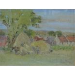 Anna Dixon RSW (1873 - 1959) Faulkland From the Hill watercolour, signed in glazed frame with Aitken