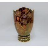 Carlton Ware Rouge Royale fruit and vine patterned vase, printed backstamps, 29cm high