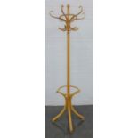 Bentwood hat and coat stand, approx 200cm high