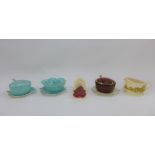 Carlton Ware leaf moulded dishes and toastrack, etc (8)