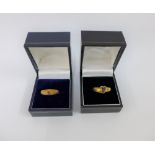 9 carat gold topaz heart ring and another 9 carat gold gemset dress ring (2)