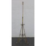Brass standard lamp, 165cm
