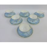 Late 19th / early 20th century blue and white transfer printed teaset (18)