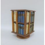 Miniature set of Shakespeare books contained within a revolving bookcase, 16cm high (a lot)