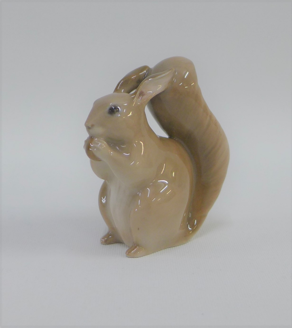 Royal Copenhagen squirrel with printed backstamp and numbered 1455 - 982, 7cm high