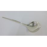 Georg Jensen silver ladle of modernist form, stamped Sterling Denmark etc, 26cm long