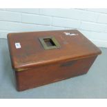 Late 19th / early 20th century mahogany and brass mounted shops till