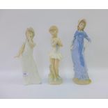 Three Nao figurines to include a ballerina, tallest 33cm (3)
