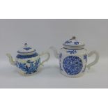 Two Chinese blue and white teapots, tallest 19cm (2)