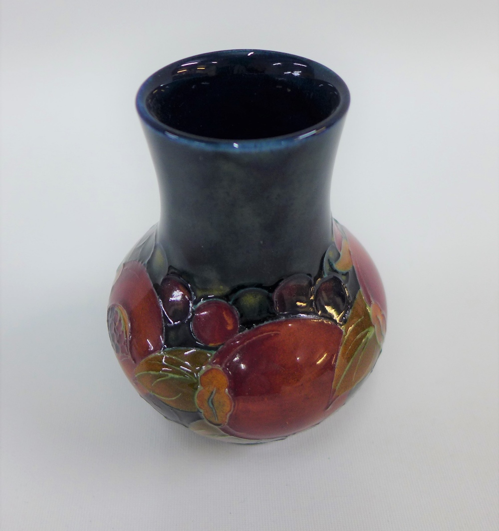 Moorcroft Pomegranate pattern vase with a blue ground, impressed facsimile signature and marks to - Image 2 of 3