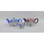Collection of Mak Merry Scottish floral patterned pottery to include two teapots and a small jug, (