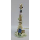 Nao porcelain figural table lamp base, 30cm high excluding fitting